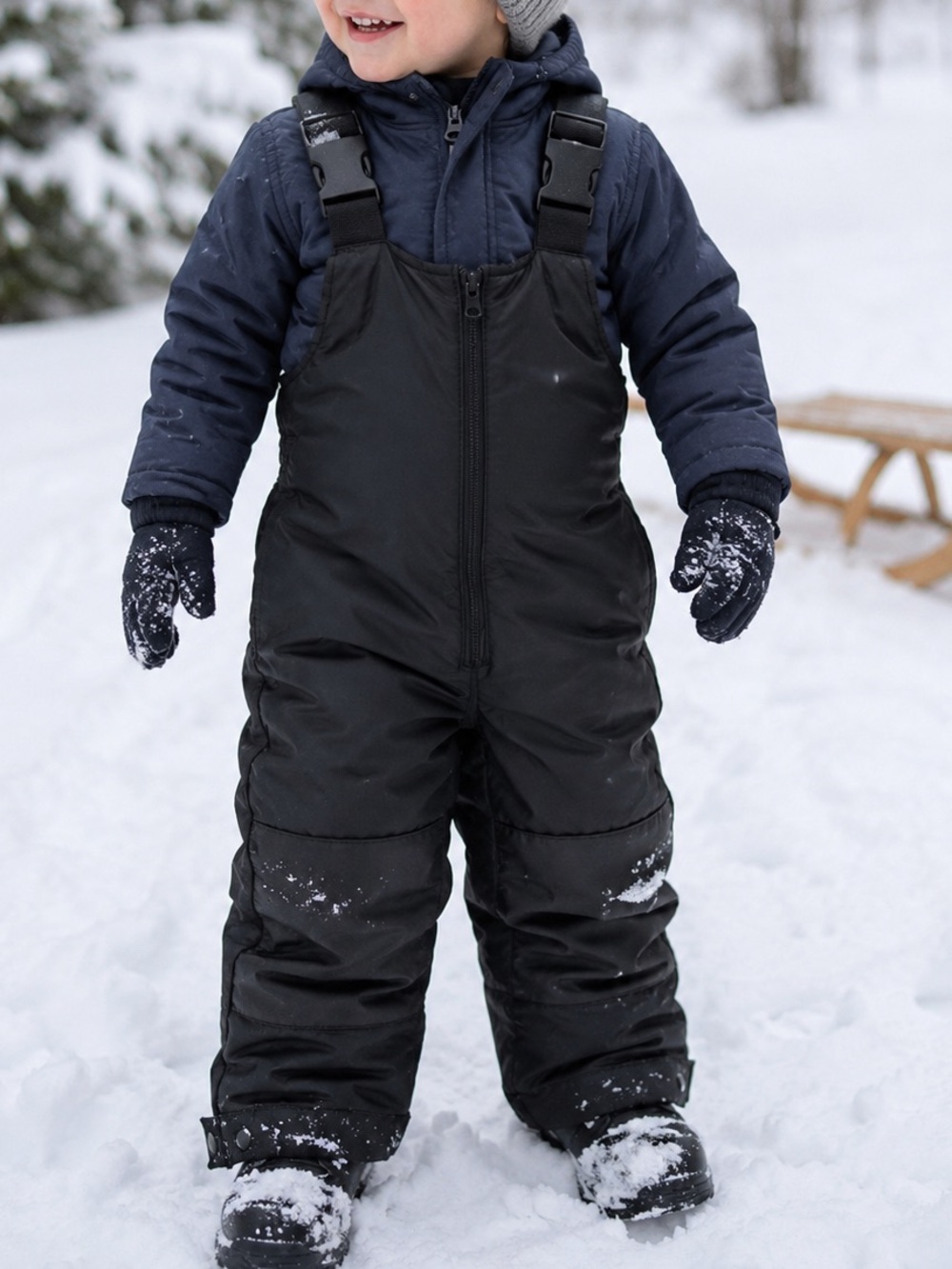 Royal Distributing Snow Bib Pants Black Toddler Size 2 Winter Snow